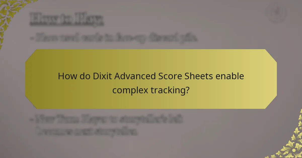 How do Dixit Advanced Score Sheets enable complex tracking?