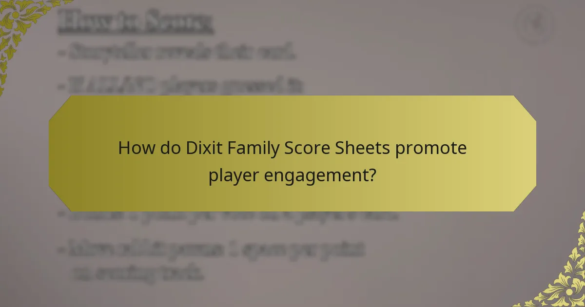 How do Dixit Family Score Sheets promote player engagement?