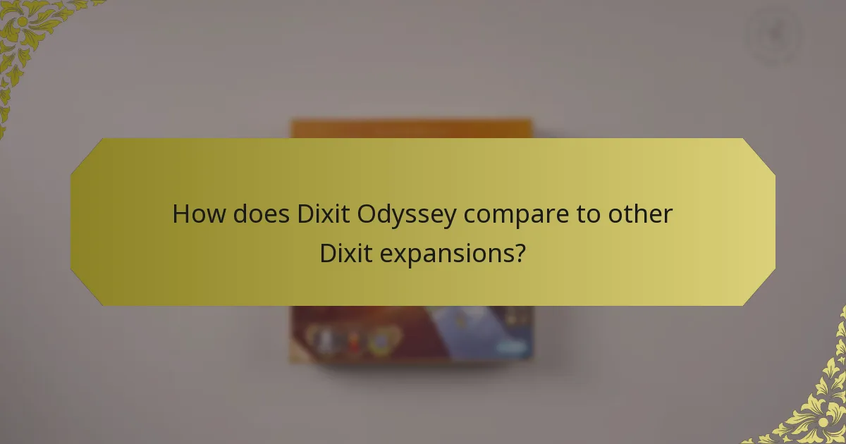 How does Dixit Odyssey compare to other Dixit expansions?